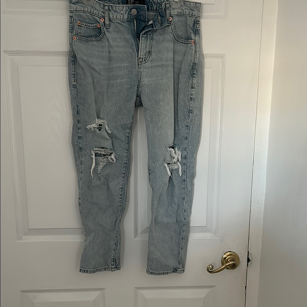 GAP Light Blue Distressed Ankle Jeans